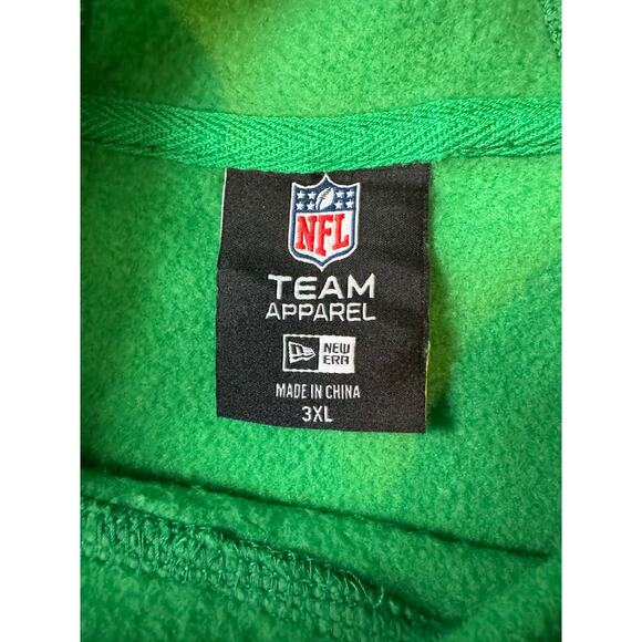 New York Jets New Era Colorblock Throwback Pullover Hoodie Black/Green size 3X - Picture 9 of 10